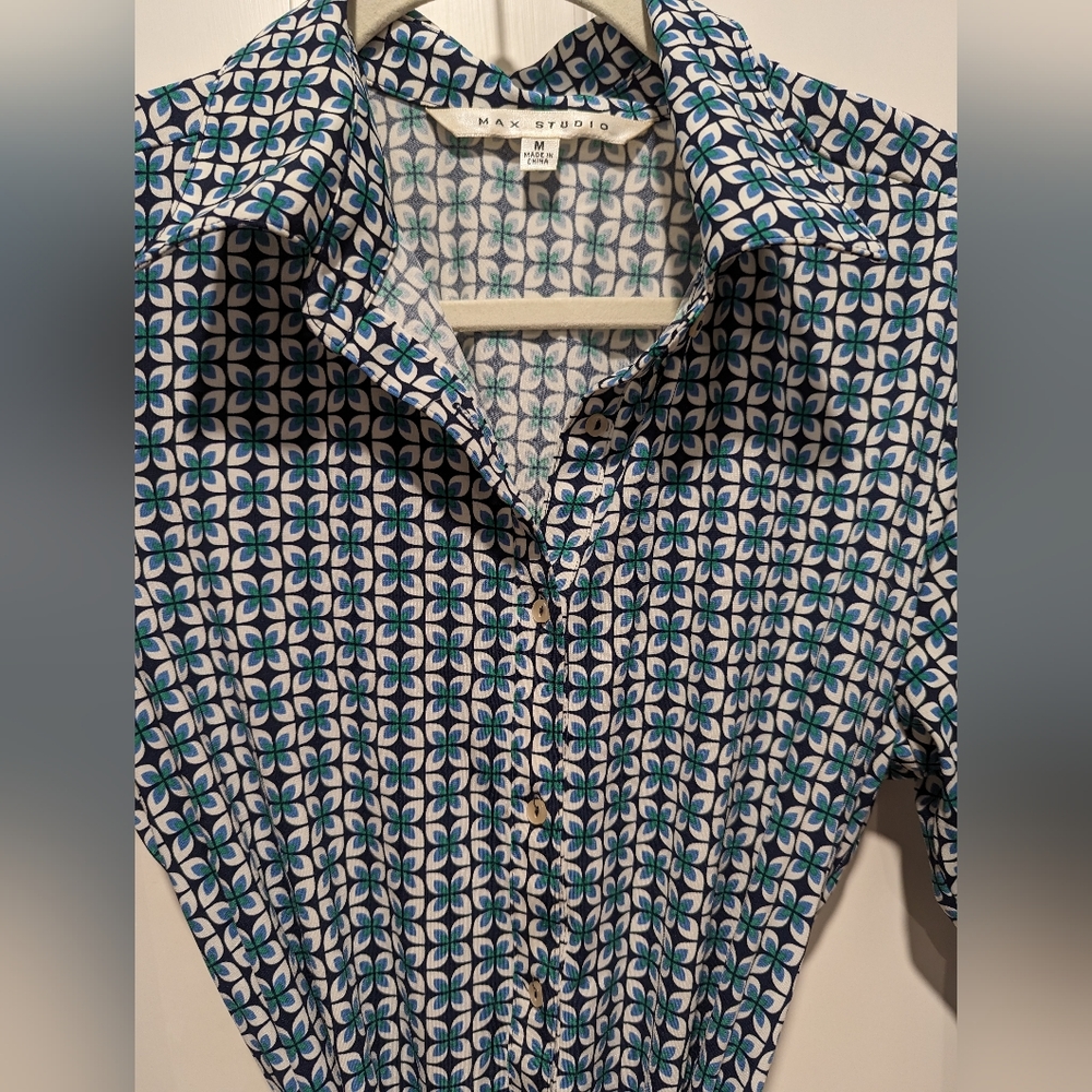 Belted, Vintage, Shift Style, Patterned, Collared… - image 5